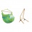LA SIESTA - Chaise-Hamac Comfort DOMINGO Lime (Outdoor) + Support bois Universel CALMA Nature pour hamac chaise