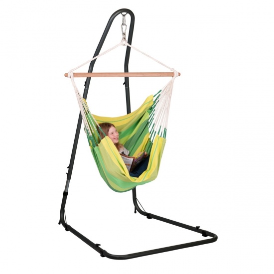 LA SIESTA - Chaise-Hamac Basic ORQUIDEA jungle + Support pour Chaise-Hamac MEDITERRNEO