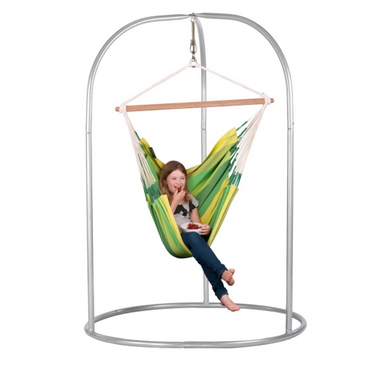 LA SIESTA - Chaise-Hamac Basic ORQUIDEA jungle + Support pour Chaise-Hamac ROMANO