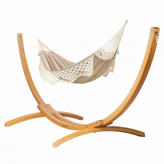 BOSSANOVA Hamac Kingsize en Coton Bio Muscade + Support Elipso Kingsize