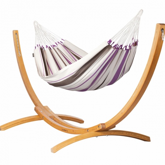 Hamac Simple Caribena Purple (Coton) + Support Simple Elipso
