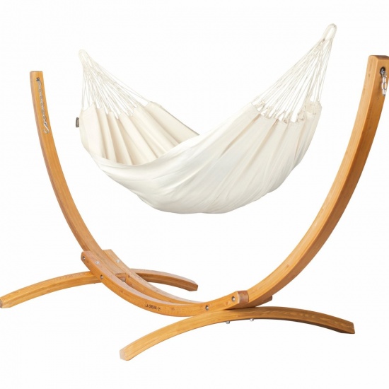 Hamac Simple Modesta Latte (Coton Bio) + Support Simple Elipso