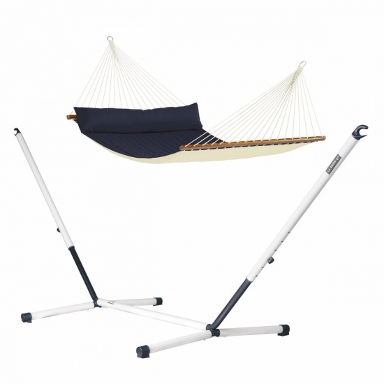 Hamac  barres kingsize Alabama Navy Blue avec support familial NAUTICO