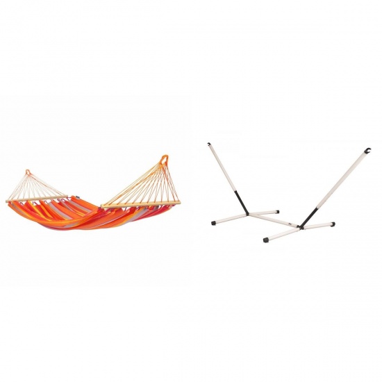 LA SIESTA - ALISIO Hamac  barres Simple Alisio Toucan (Outdoor) + Support Rglable pour hamac simple Nautico