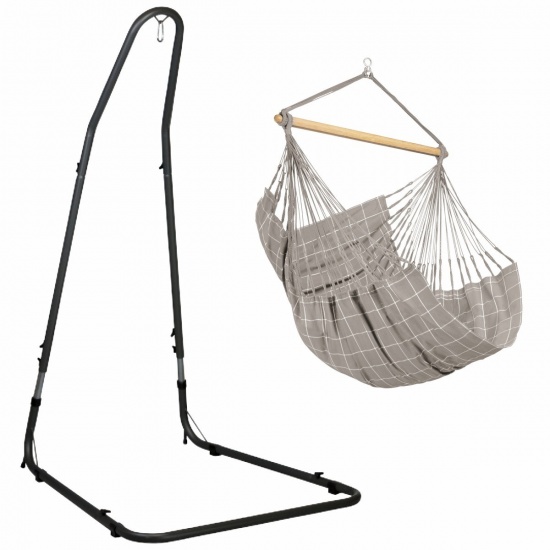 Chaise Hamac Domingo Almond Comfort  + Support Acier Mditerraneo