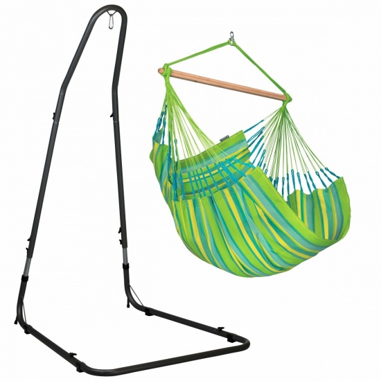 Chaise Hamac Domingo Lime Basic (Outdoor) + Support Acier Mditerraneo