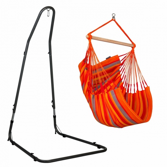 LA SIESTA - Chaise Hamac Domingo Toucan  Outdoor Basic + Support Acier Mditerraneo