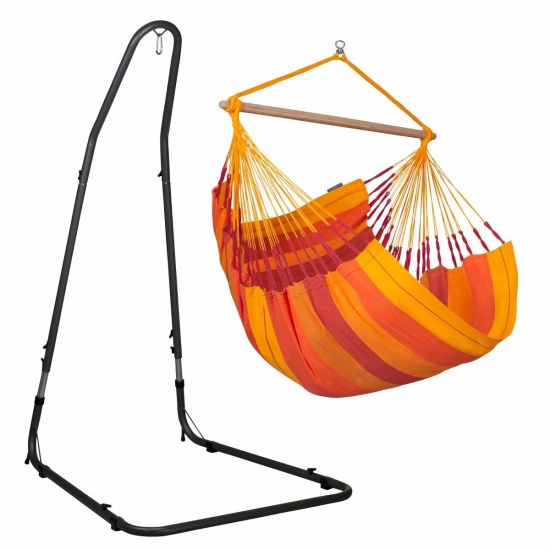 Chaise Hamac Habana Volcano Comfort (Coton Bio) + Support Acier Mditerrano