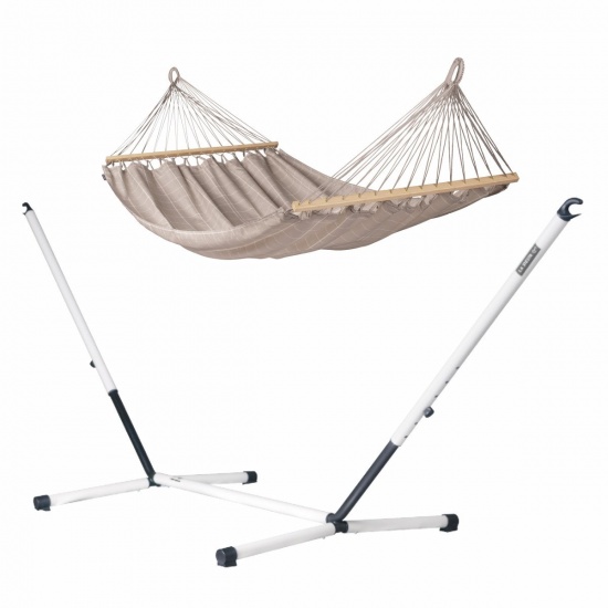 Hamac  barre Double Alisio Almond (Outdoor) + support Double Nautico