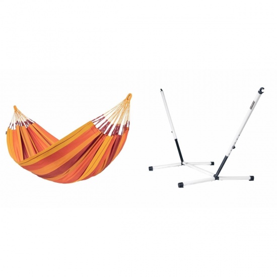 LA SIESTA - MODESTA Hamac Double en Coton Bio Volcano + Support Rglable pour hamac double Nautico