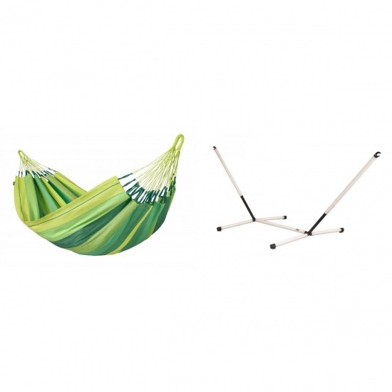 LA SIESTA - MODESTA Hamac Simple en Coton Bio Jungle + Support Rglable pour hamac simple Nautico