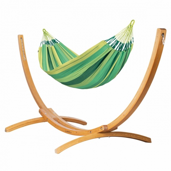 MODESTA Hamac Double en Coton Bio Jungle + Support Elipso double