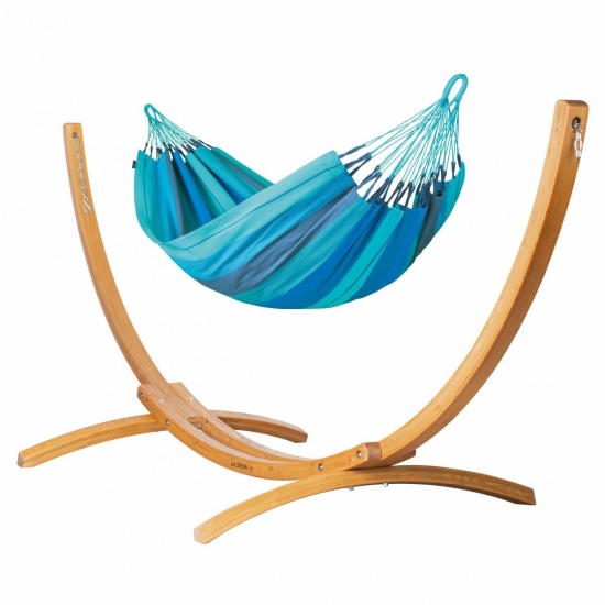MODESTA Hamac Simple en Coton Bio Lagoon + Support Elipso Simple
