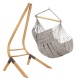 LA SIESTA - Chaise-Hamac Comfort DOMINGO Almond (Outdoor) + Support bois Universel CALMA Nature pour hamac chaise