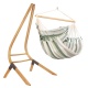 LA SIESTA - Chaise-Hamac Comfort DOMINGO Cedar (Outdoor) + Support bois Universel CALMA Nature pour hamac chaise