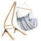 LA SIESTA - Chaise-Hamac Comfort DOMINGO Sea Salt (Outdoor) + Support bois Universel CALMA Nature pour hamac chaise