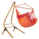 LA SIESTA - Chaise-Hamac Comfort DOMINGO Toucan (Outdoor) + Support bois Universel CALMA Nature pour hamac chaise