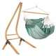 LA SIESTA - Chaise-Hamac Comfort HABANA Agave en coton bio + Support bois Universel CALMA Nature pour hamac chaise