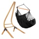 LA SIESTA - Chaise-Hamac Comfort HABANA Onyx en coton bio + Support bois Universel CALMA Nature pour hamac chaise