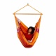 LA SIESTA - Chaise-Hamac Comfort HABANA Volcano (coton bio) + Support bois Universel CALMA Nature pour hamac chaise