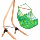 LA SIESTA- Chaise Hamac Domingo Lime Comfort + Support en Bois Vela