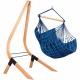 LA SIESTA- Chaise Hamac Domingo Comfort Marine + Support en Bois Vela