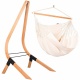 LA SIESTA- Chaise Hamac Habana Kingsize Latte coton bio + Support en Bois Vela