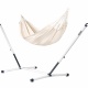 LA SIESTA - MODESTA Hamac Kingsize en coton Bio Latte + Support Rglable pour hamac familial Nautico