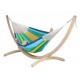 LA SIESTA - Hamac Filet MEXICANA canaria + Support pour Hamacs Familiaux CANOA