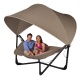 LA SIESTA - HAMAC LOUNGE XXL SERENITY TAUPE AVEC PARASOL