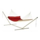 LA SIESTA - SET Hamac  barre double Alabama rouge et support mtal