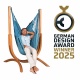 Pack Udine Organic Blue Zebra-Chaise-hamac en coton bio avec support eucalyptus certifi FSC