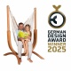 Pack Udine Organic Latte-Chaise-hamac en coton bio avec support eucalyptus certifi FSC