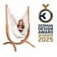 Pack Udine Organic Latte-Chaise-hamac en coton bio avec support eucalyptus certifi FSC