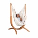 Pack Udine Organic Latte-Chaise-hamac en coton bio avec support eucalyptus certifi FSC