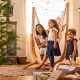 Pack Udine Organic Latte-Chaise-hamac en coton bio avec support eucalyptus certifi FSC