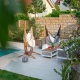 Pack Udine Organic Zebra-Chaise-hamac en coton bio avec support eucalyptus certifi FSC