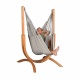 Pack Udine Outdoor Almond-Chaise-hamac en tissu Outdoor avec support eucalyptus certifi FSC