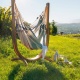 Pack Udine Outdoor Sea Salt -Chaise-hamac en tissu Outdoor avec support eucalyptus certifi FSC