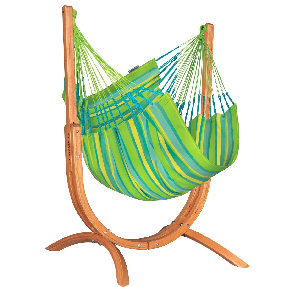 Pack Udine Outdoor Lime -Chaise-hamac en tissu Outdoor avec support eucalyptus certifi� FSC�